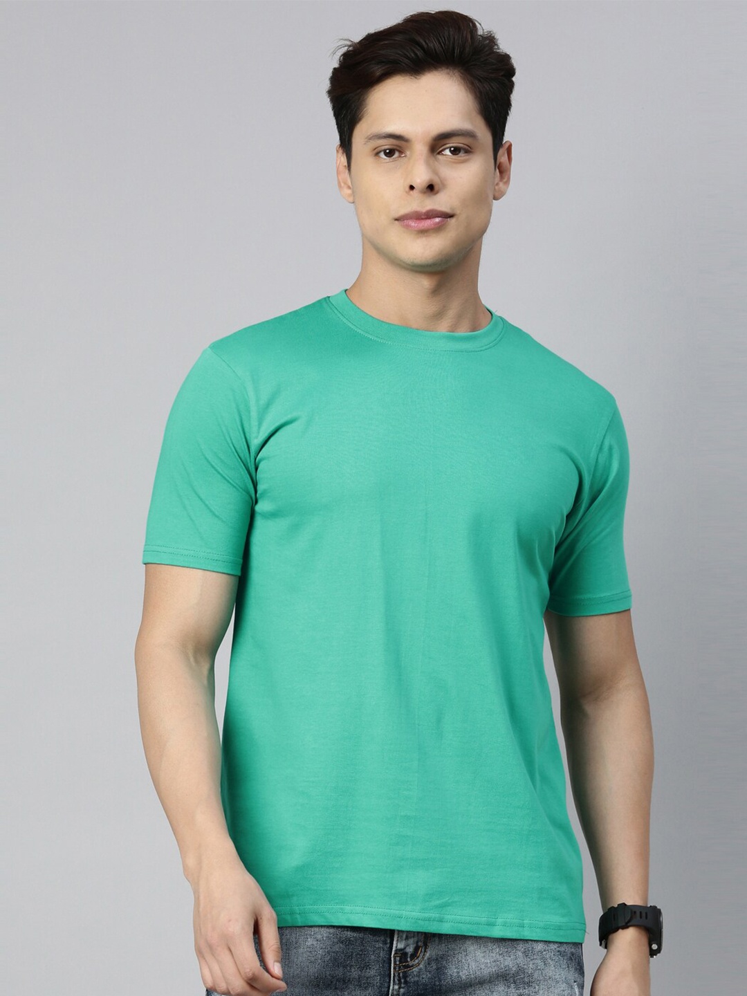 

recast Men Green Pure Cotton T-shirt