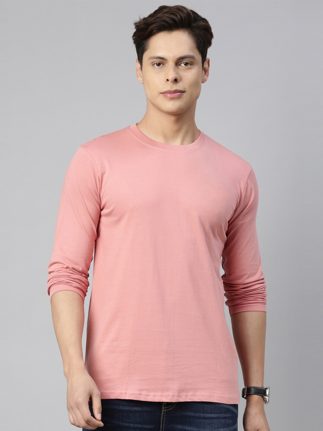 

recast Men Pink Solid Pure Cotton T-shirt