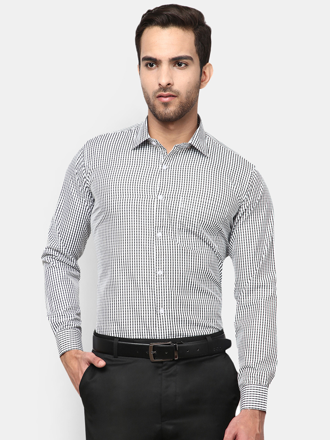 

V-Mart Men Black Standard Checked Formal Shirt