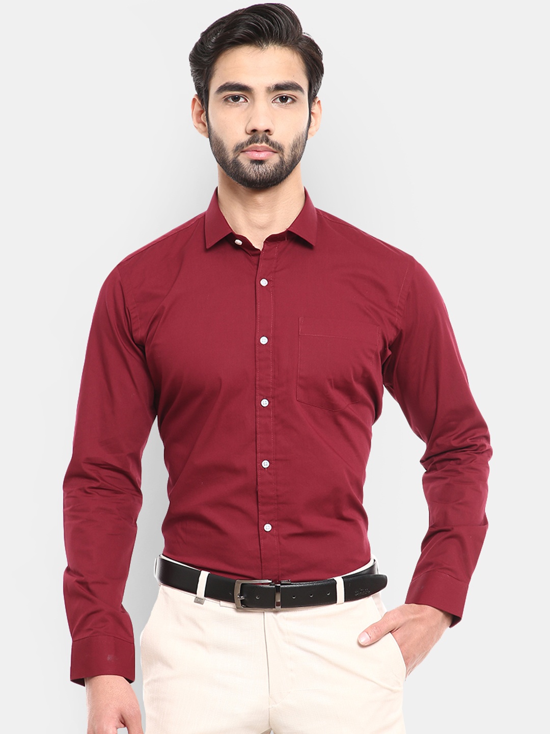 

J White by Vmart Men Maroon Standard Formal Shirt