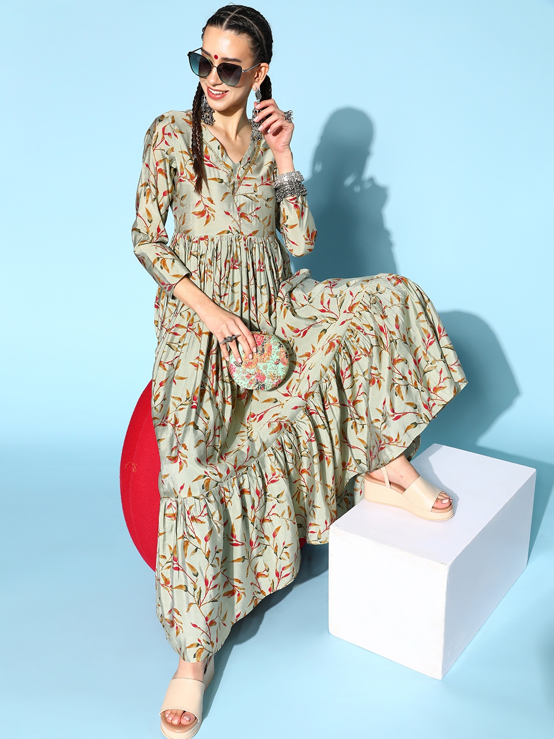 

kipek Gorgeous Green Modal Swirling Volume Kurta