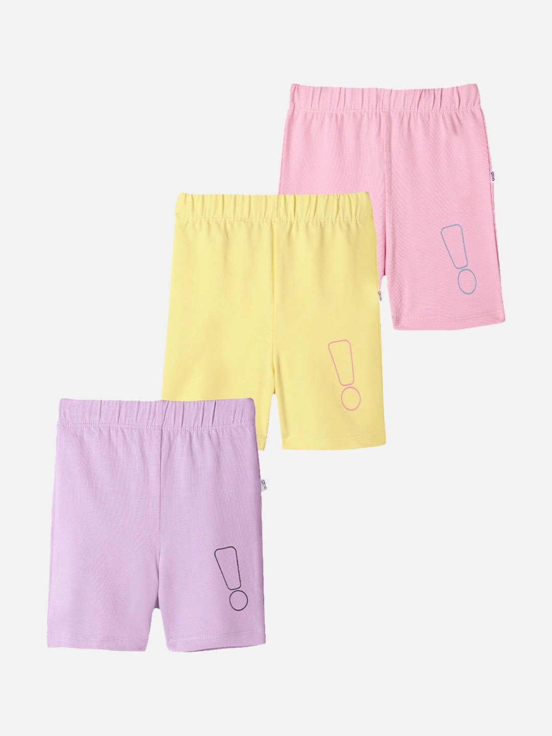 

You Got Plan B Girls Pack Of 3 Solid Shorts, Purple