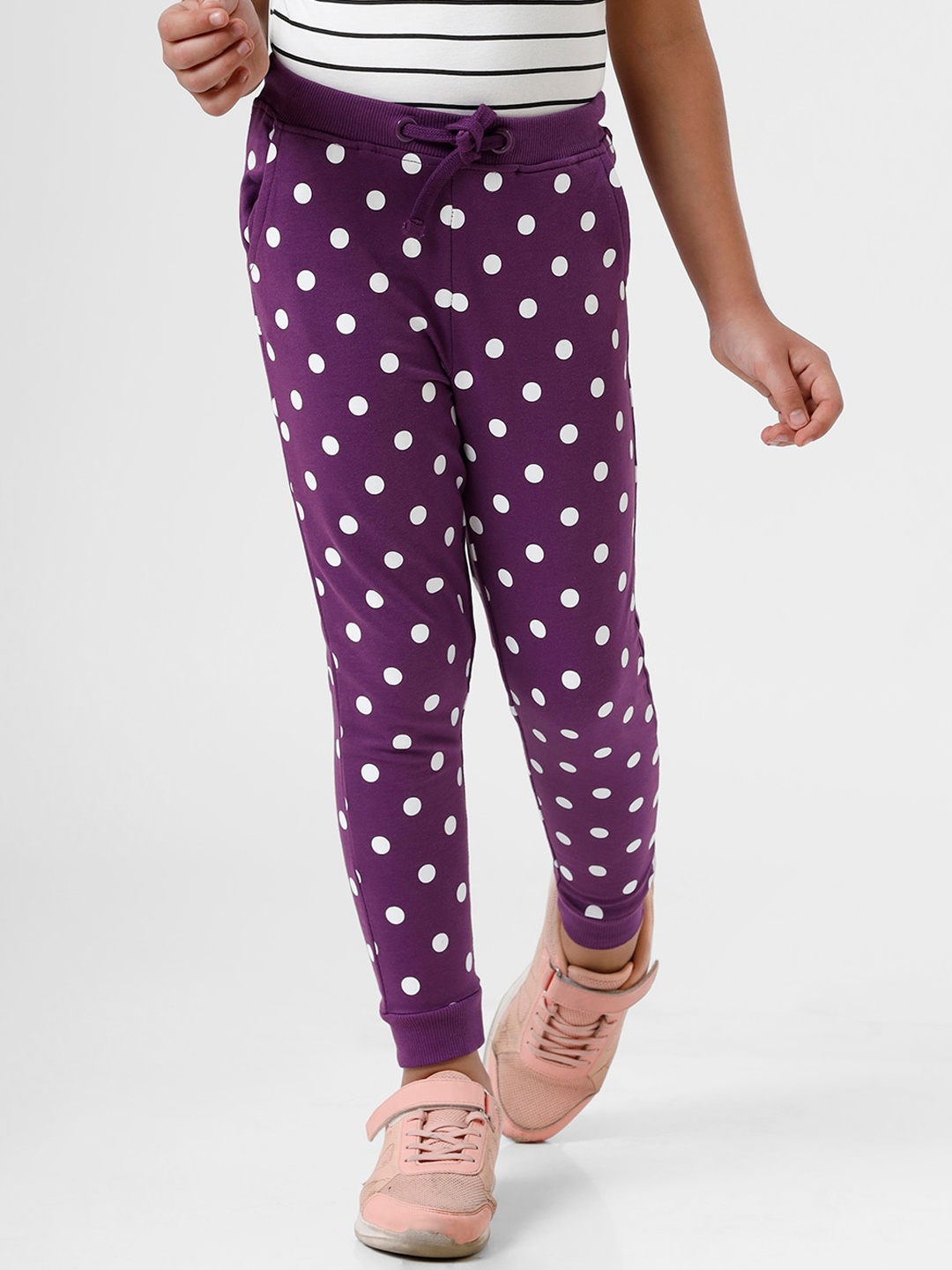 

De Moza Girls Purple Printed Jogger