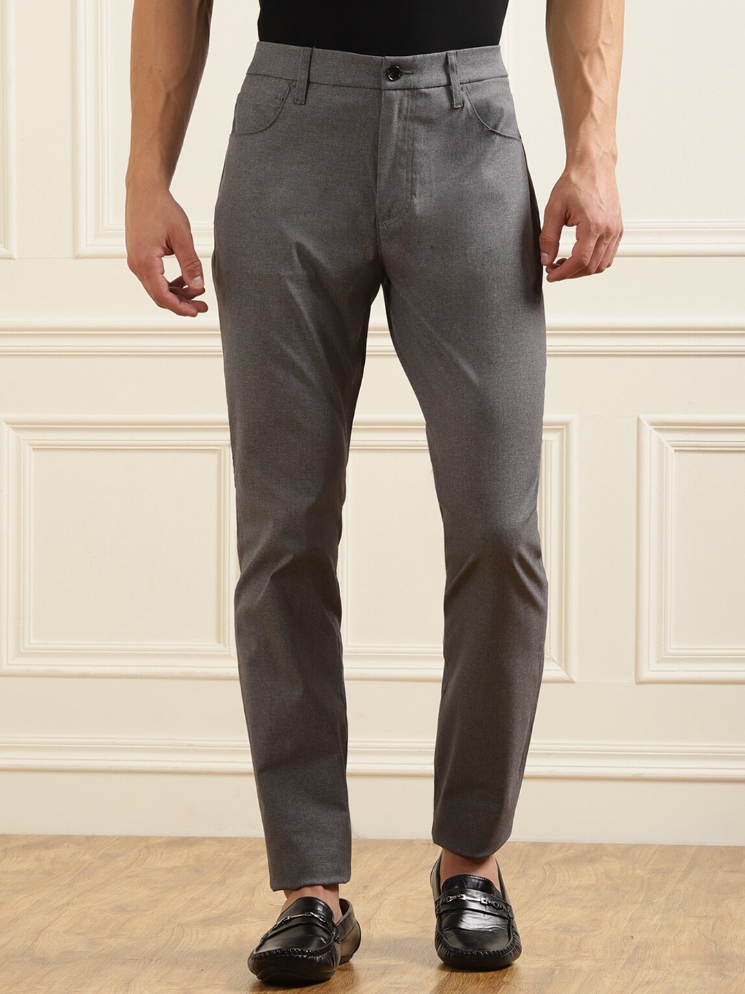 

7 For All Mankind Men Grey Water Repellent Pure Cotton Jeans