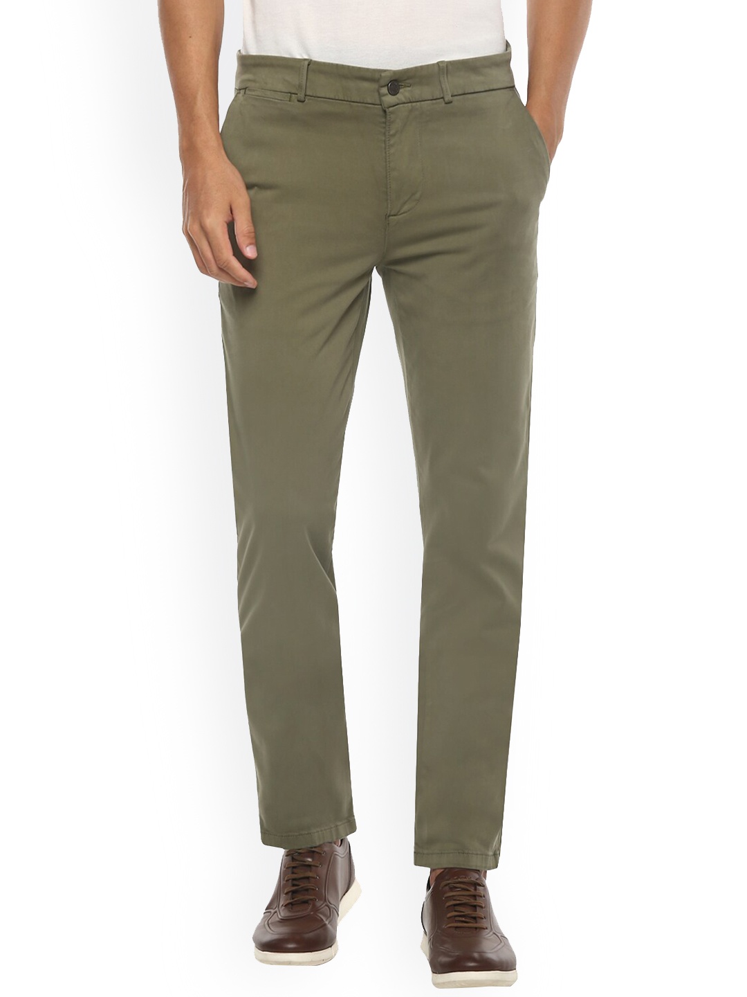 

7 For All Mankind Men Green Cotton Chinos Trouser
