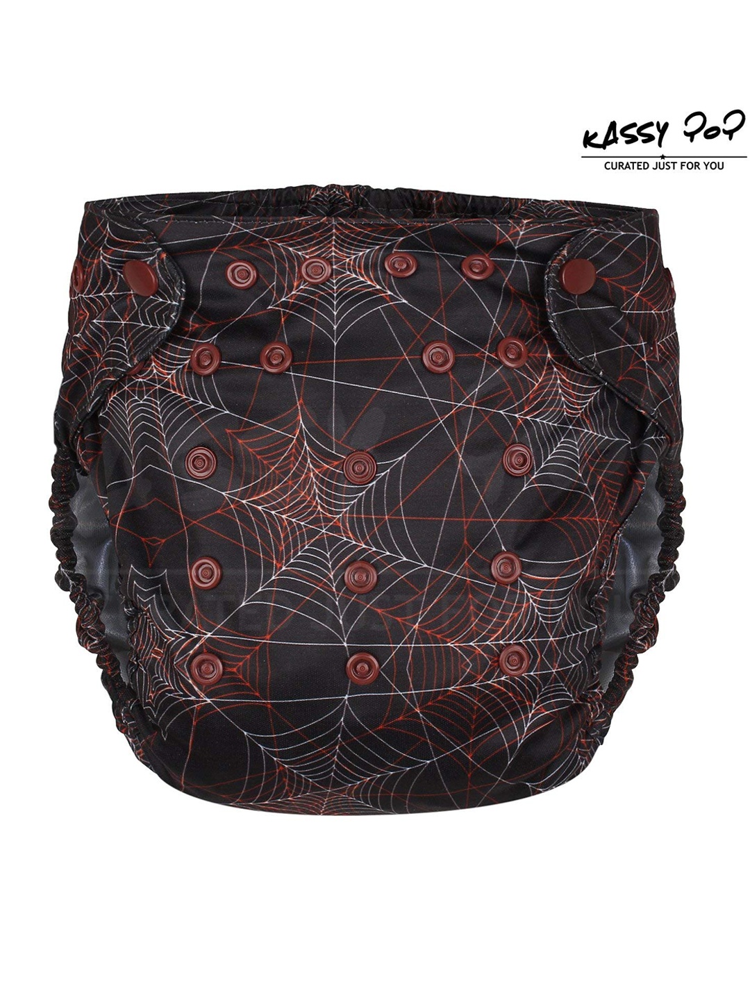 

KASSY POP Infant Black & Maroon Printed Cotton Reusable Diaper