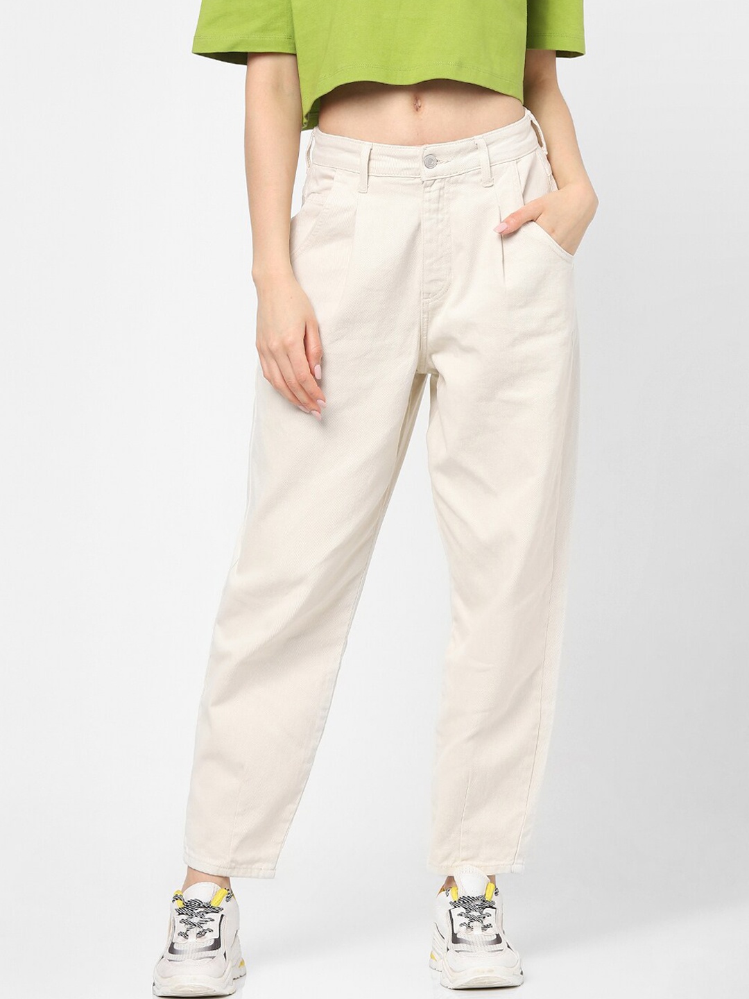 

ONLY Women Beige Straight Fit Jeans
