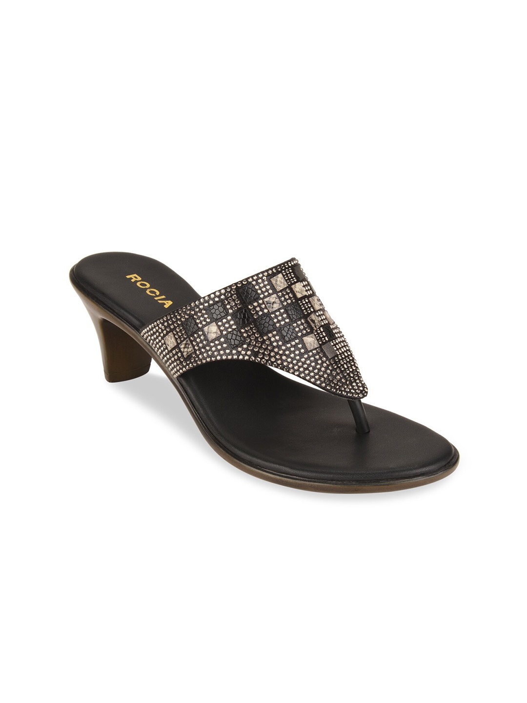 

Rocia Black Embellished Kitten Heels