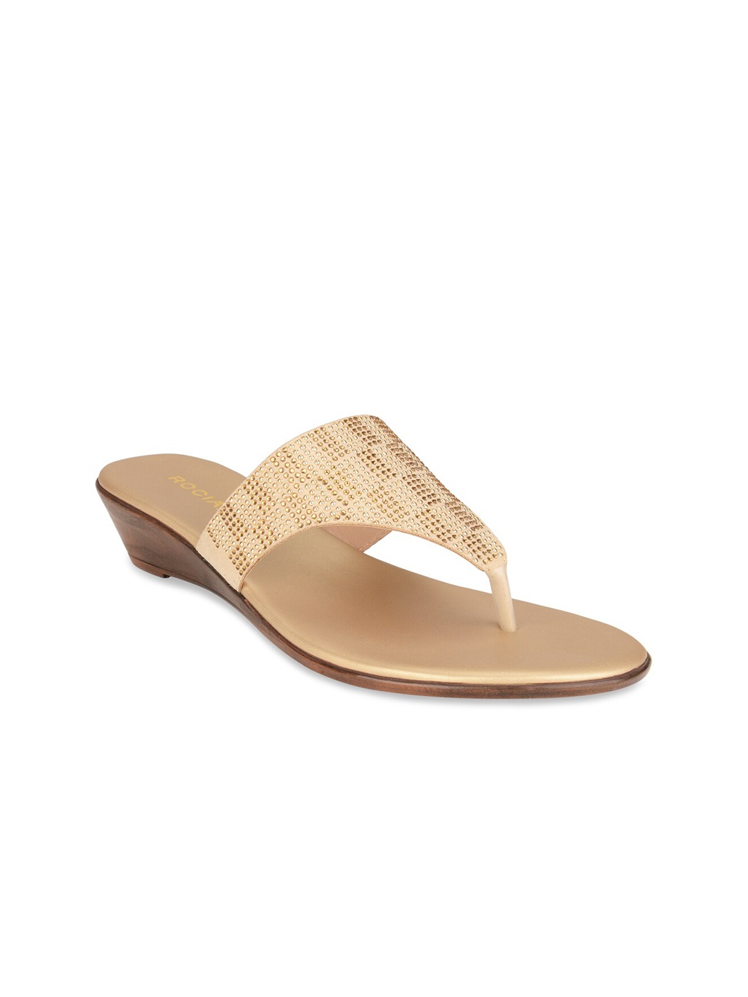 

Rocia Gold-Toned Embellished Wedge Sandals
