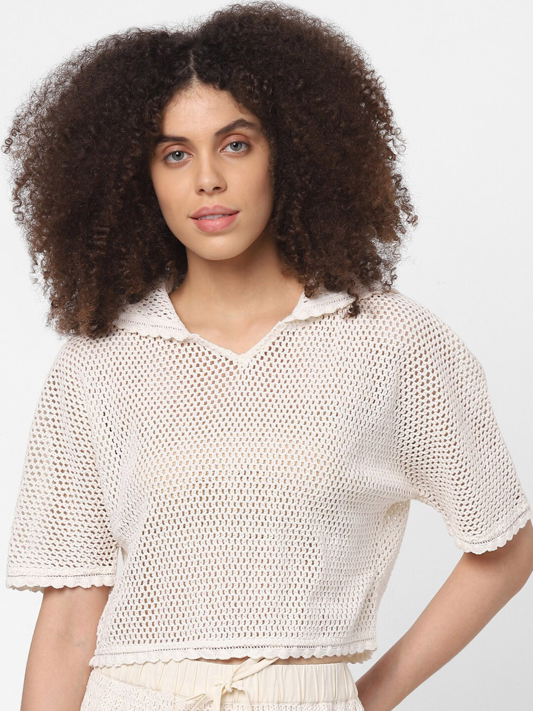 

ONLY Beige V-Neck Top
