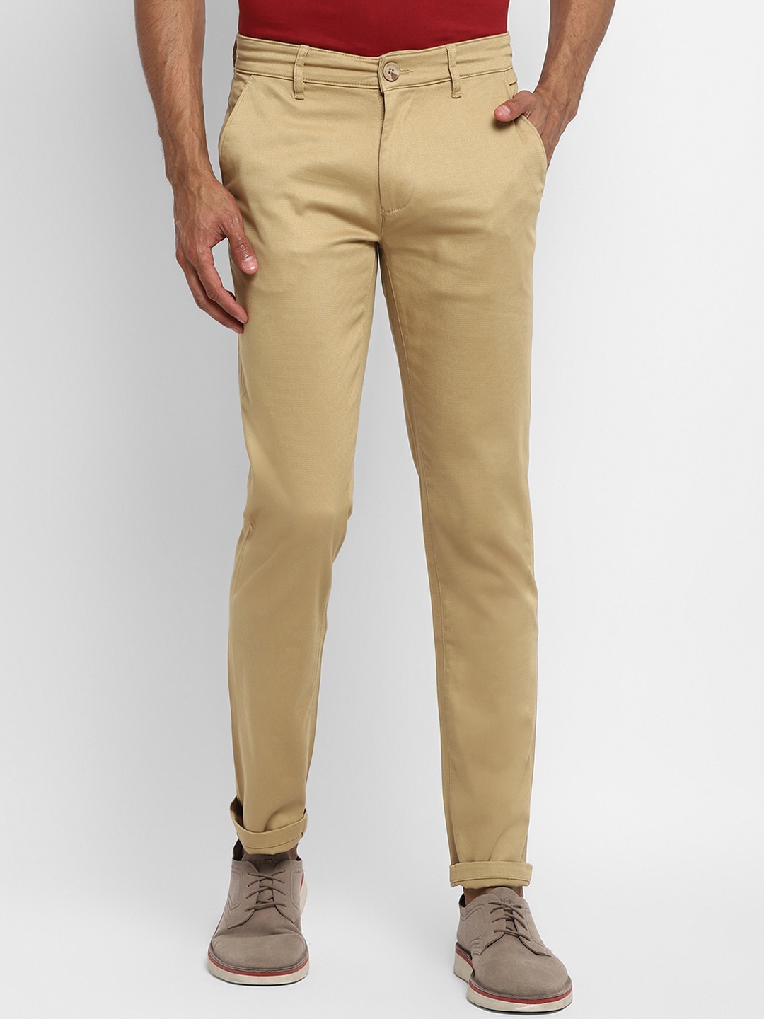 

Red Chief Men Khaki Relaxed Cotton Trousers