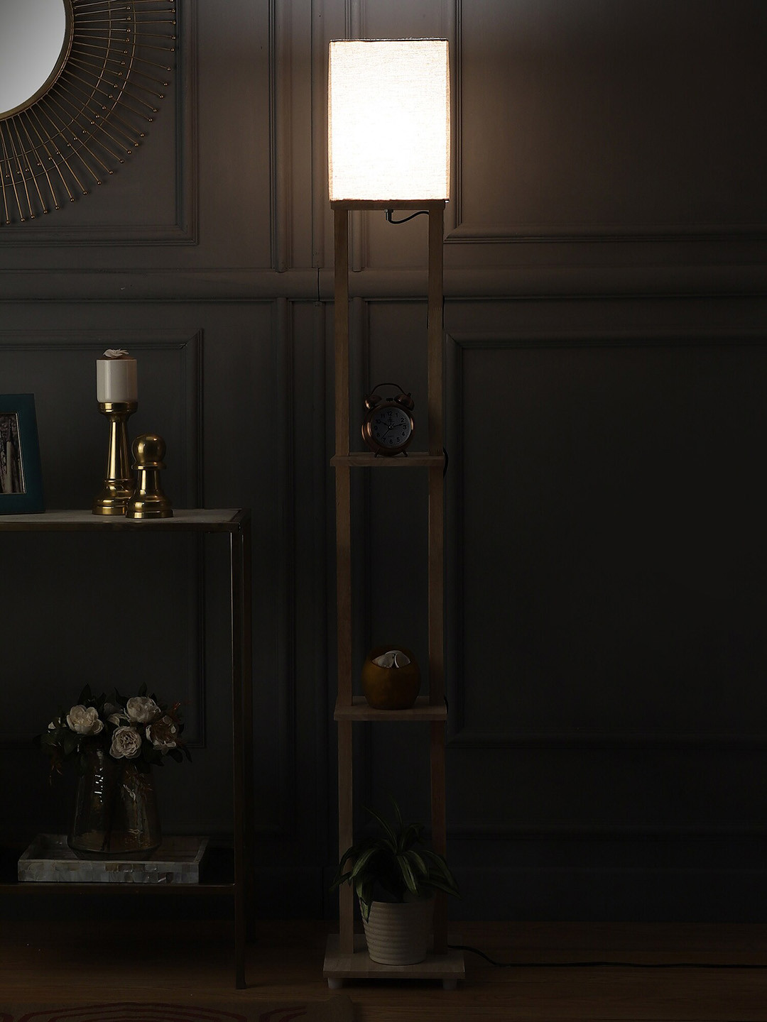 

SANDED EDGE Beige Rectangle Contemporary Floor Lamp