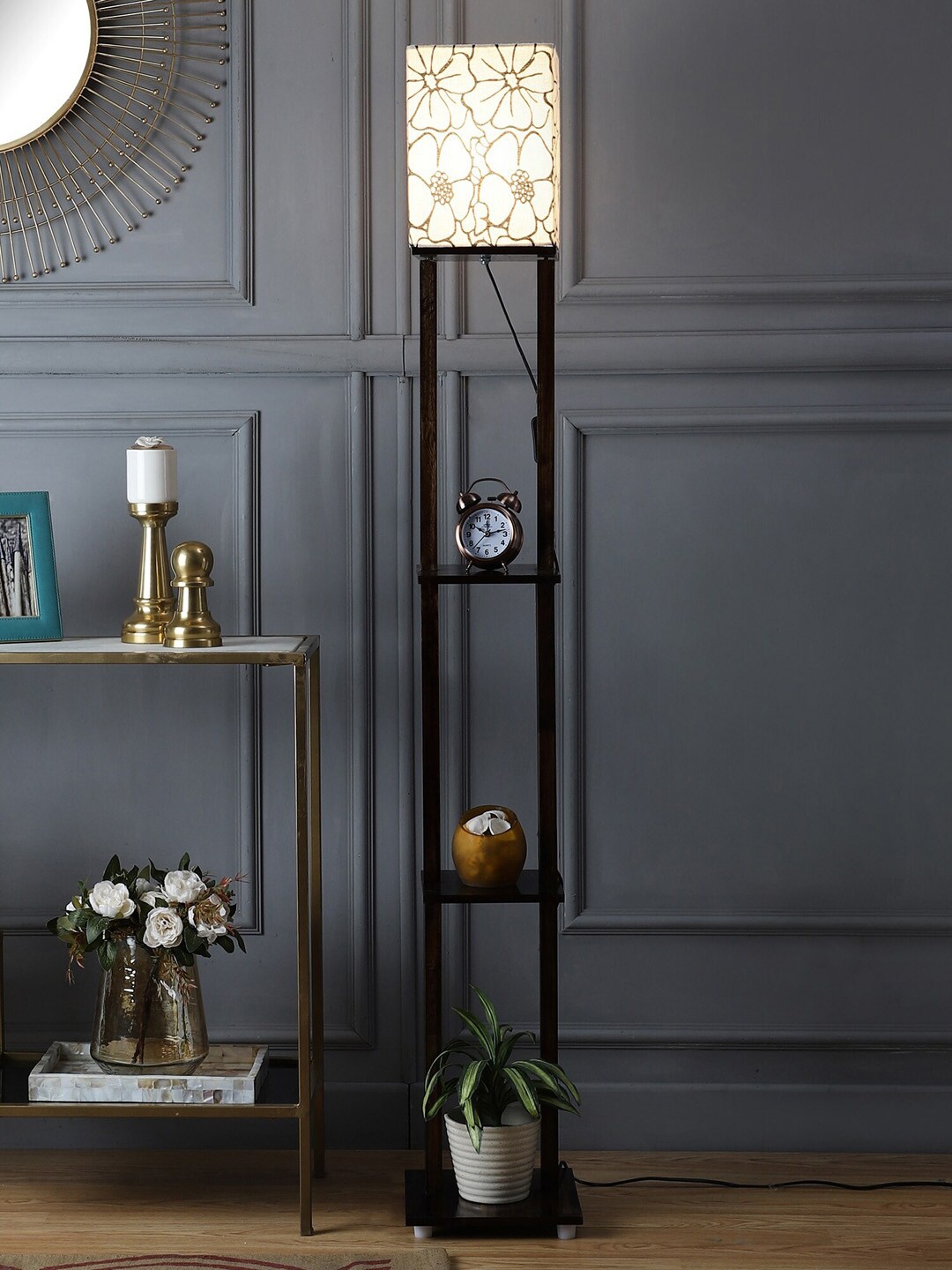 

SANDED EDGE Brown Wooden Floor Lamp