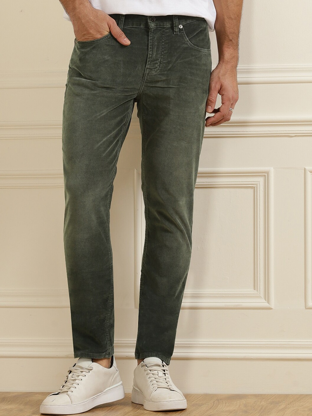 

7 For All Mankind Men Olive Green No Fade Cotton Jeans