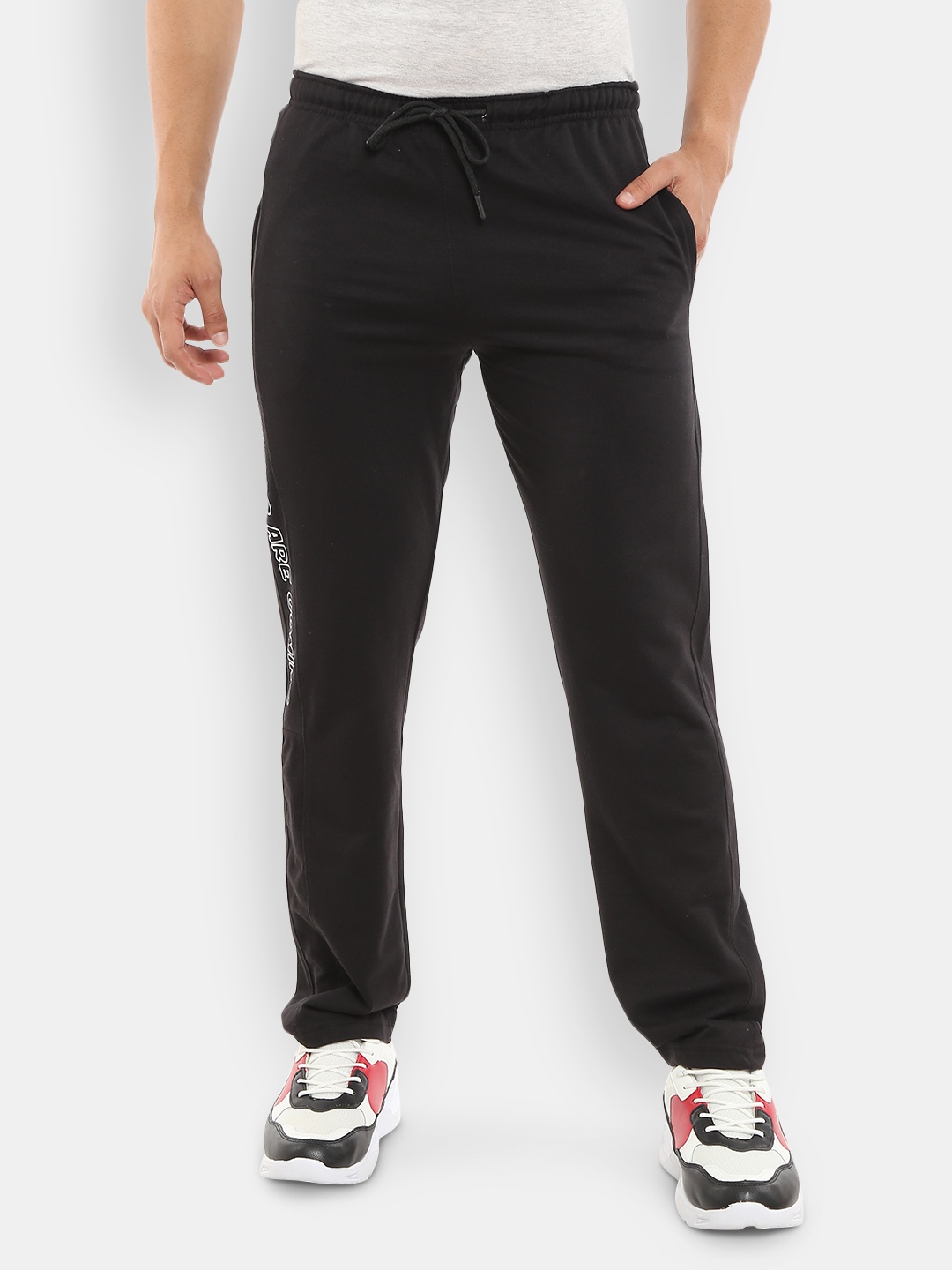 

V-Mart Men Black Solid Cotton Track Pants