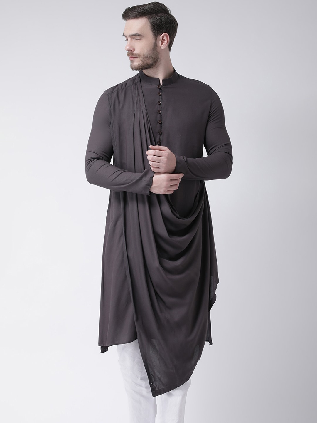 

DEYANN Men Grey Kurta