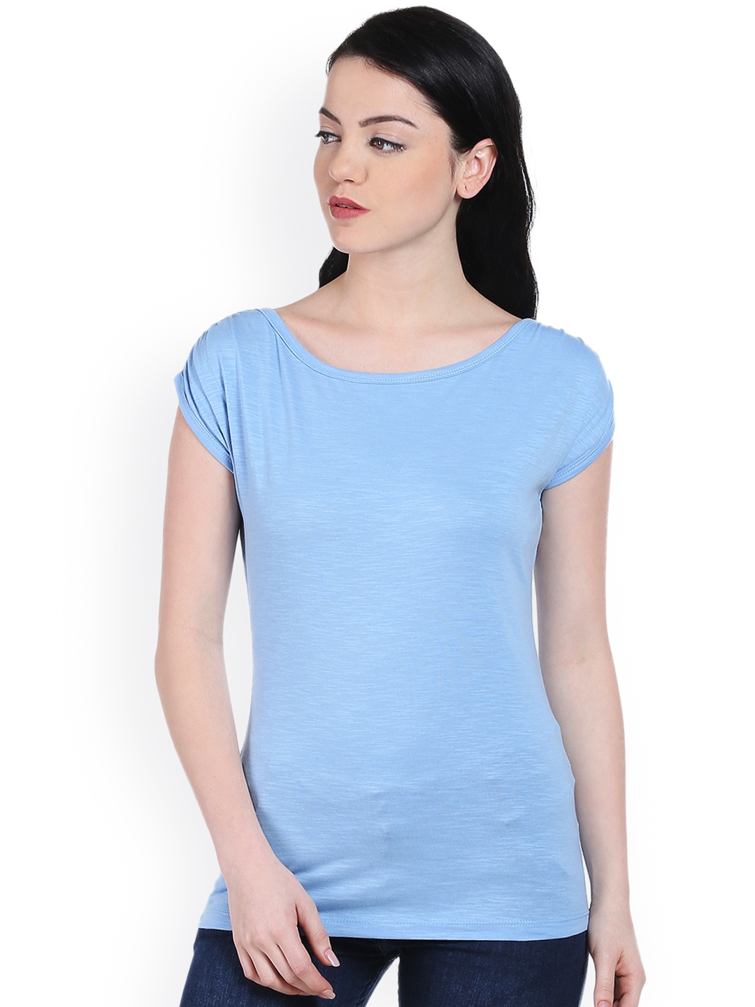 

Style Quotient Women Blue Solid Round Neck T-shirt