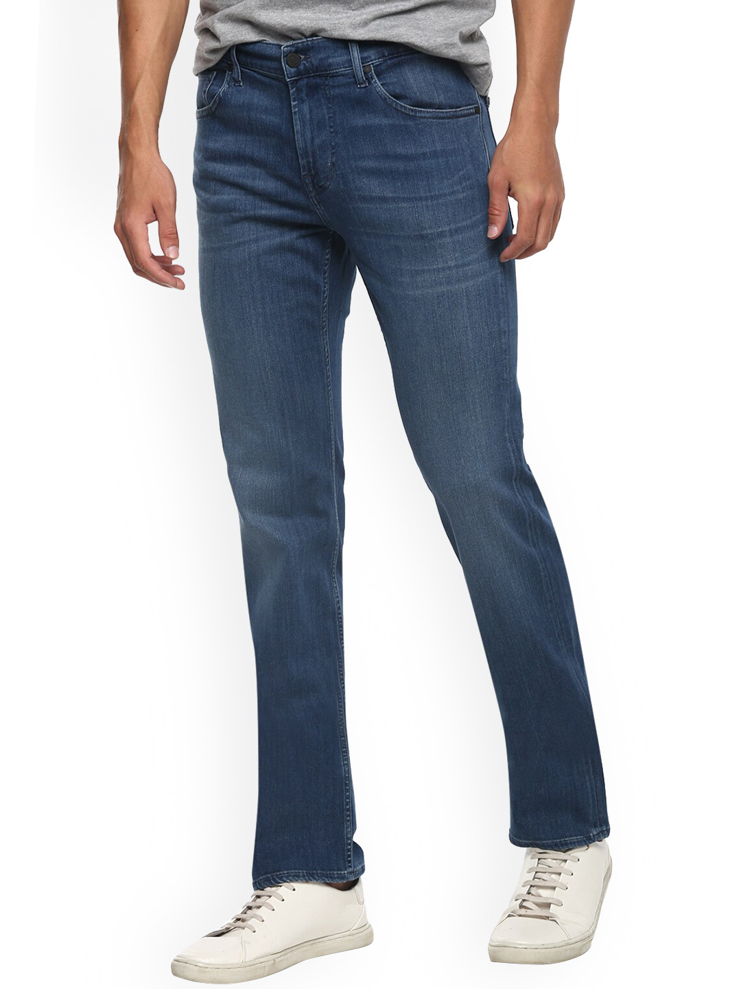 

7 For All Mankind Men Blue Regular Fit Heavy Fade Cotton Jeans