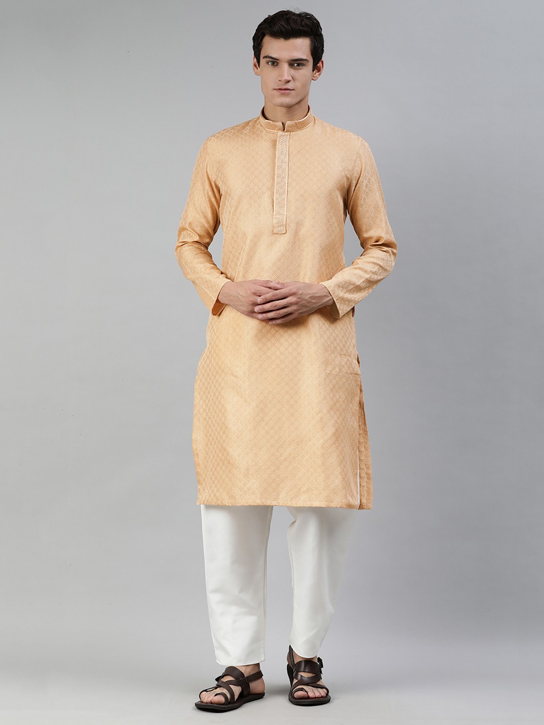 

Manthan Men Beige Solid Straight kurta