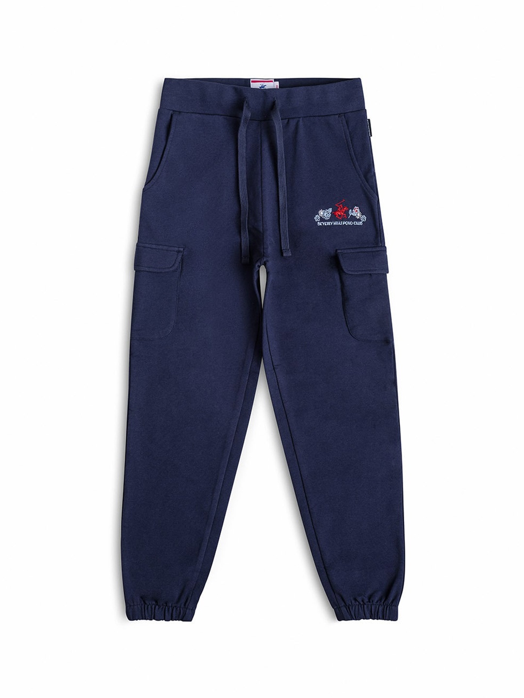 

Beverly Hills Polo Club Girls Navy Blue Regular Fit Solid Cotton Joggers