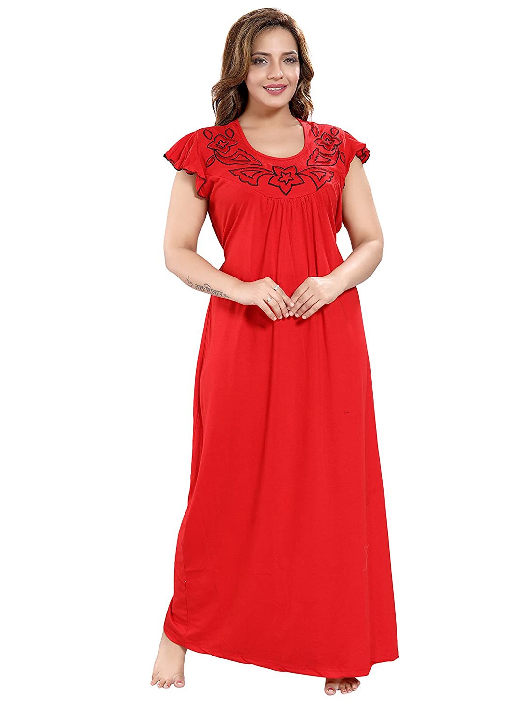 

9shines Label Red Maxi Nightdress 134O_L