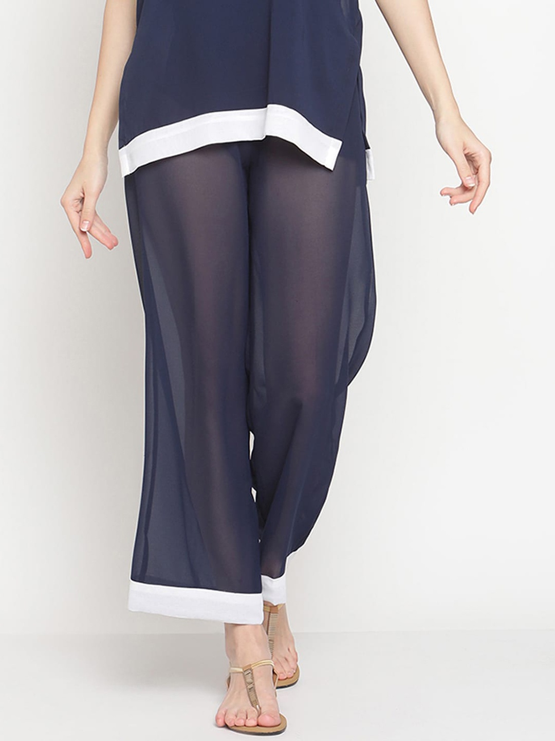 

EROTISSCH Women Blue Solid Swimwear Cover up Trouser