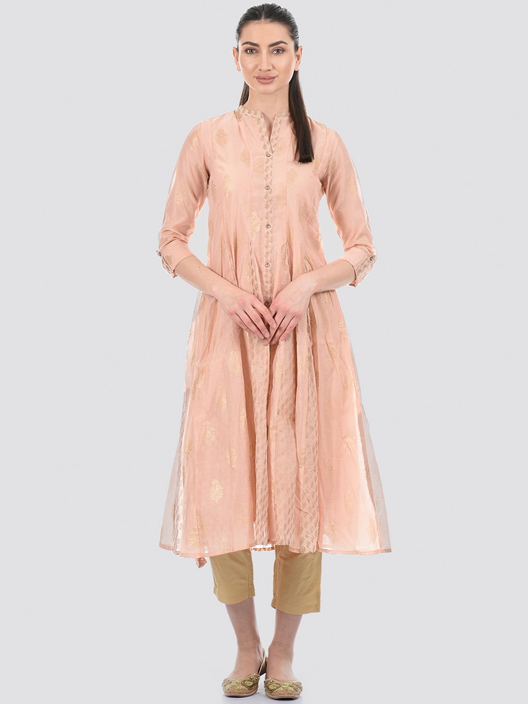 

Ethnicity Women Pink Ethnic Motifs Printed Anarkali Kurta