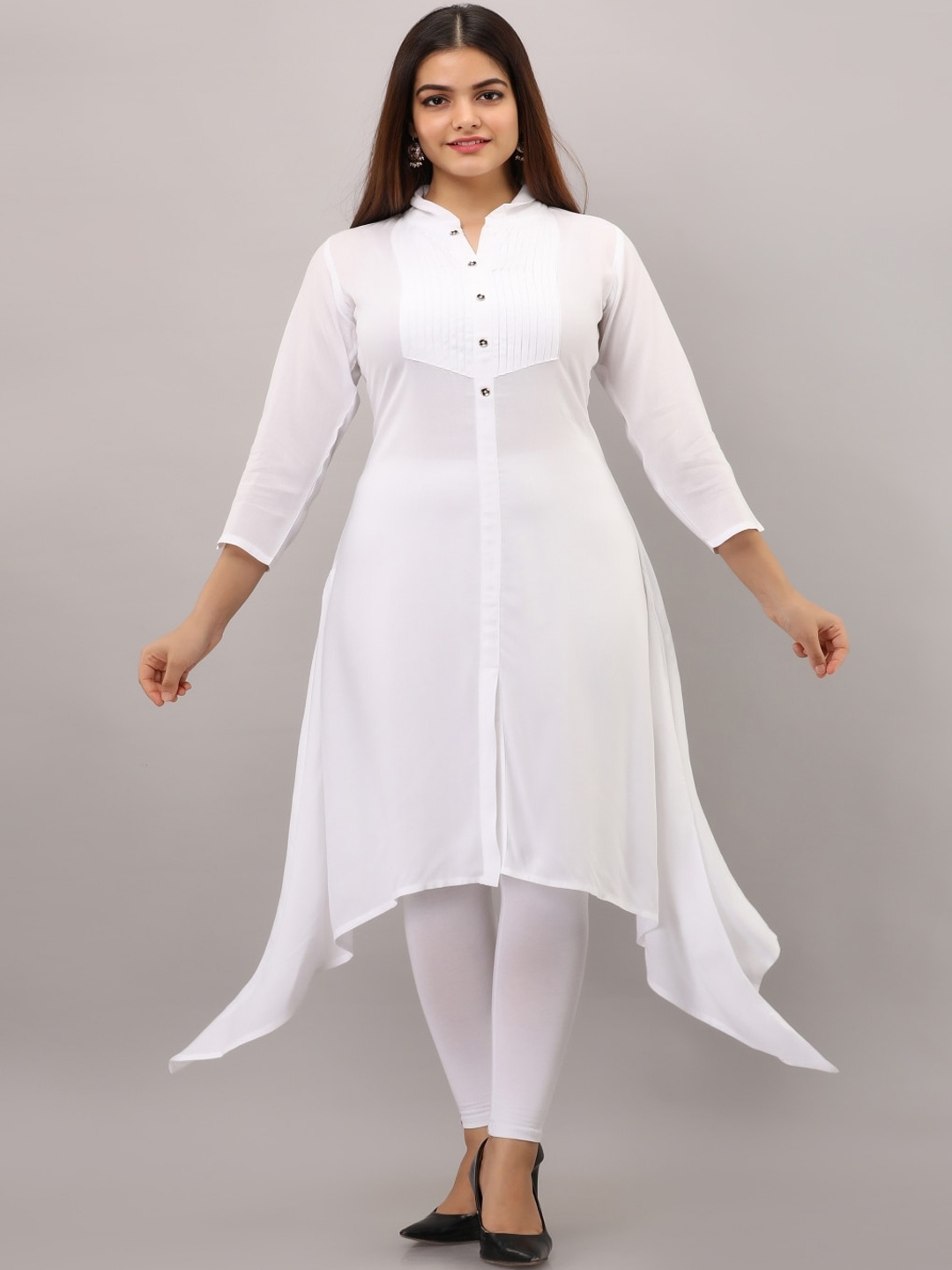 

Maishi Women White Thread Work Kurta