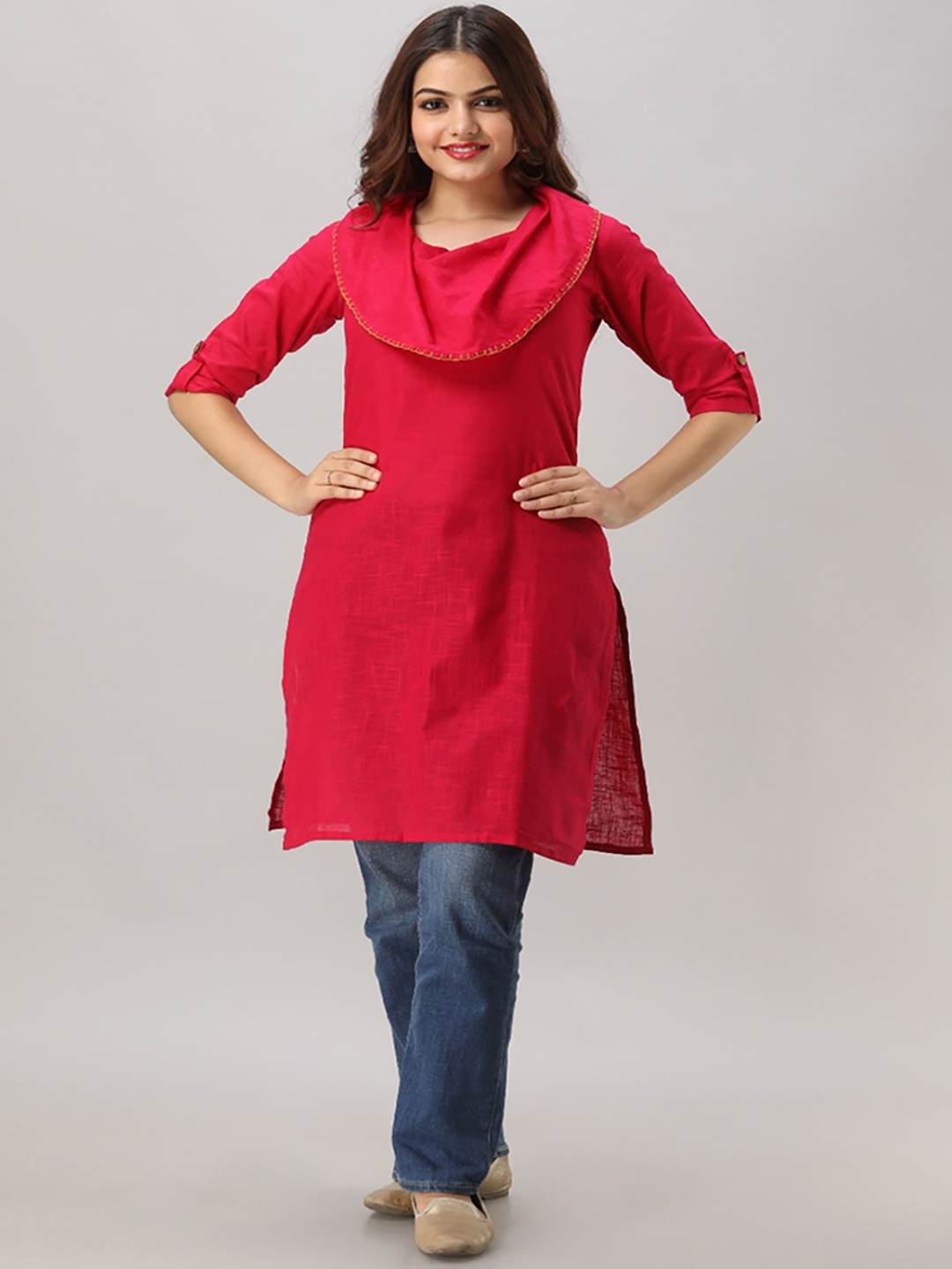 

Maishi Women Pink Thread Work Kurta