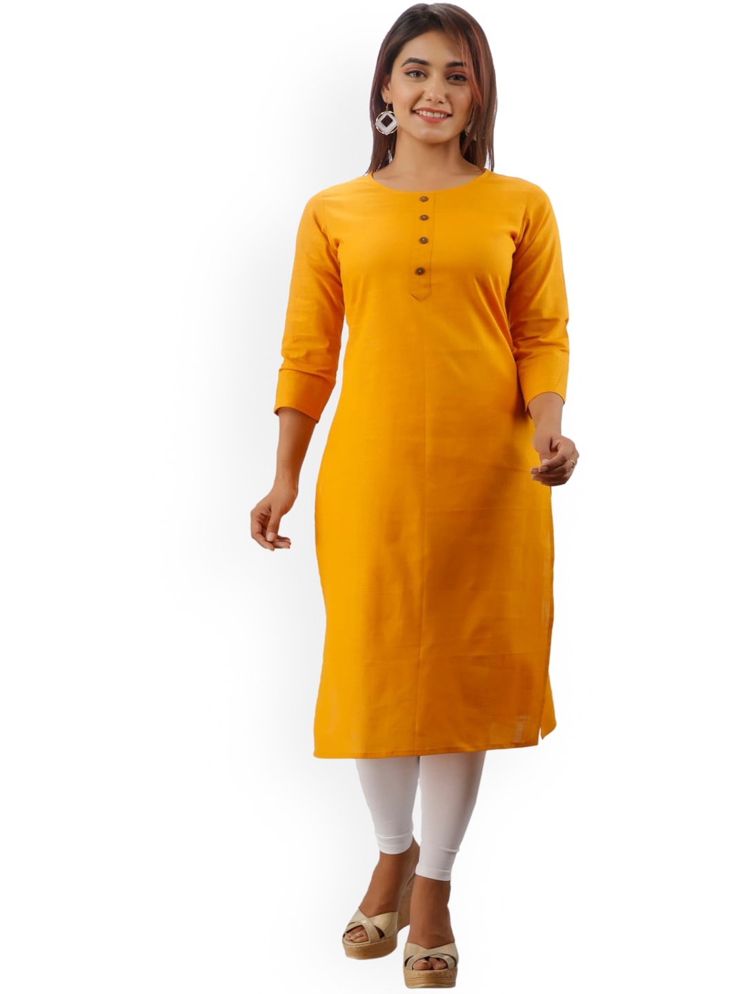

Maishi Women Yellow Cotton Kurta