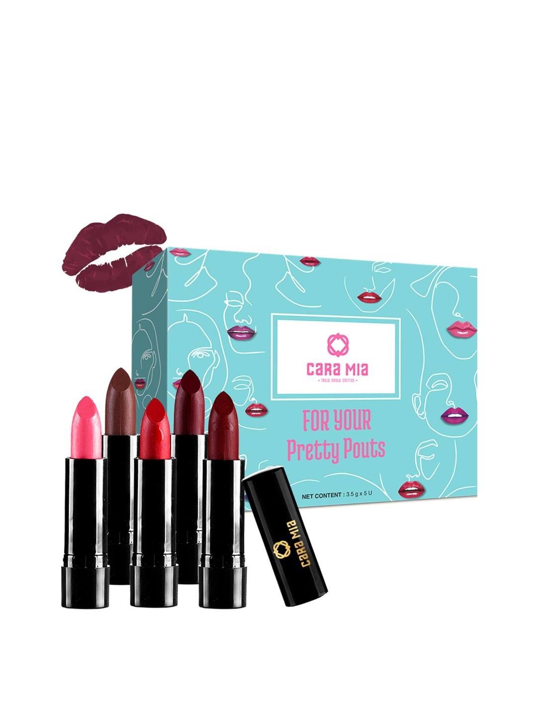 

CARA MIA Set of 5 For Your Pretty Pouts Matte Lipsticks - Night & Day, Multi