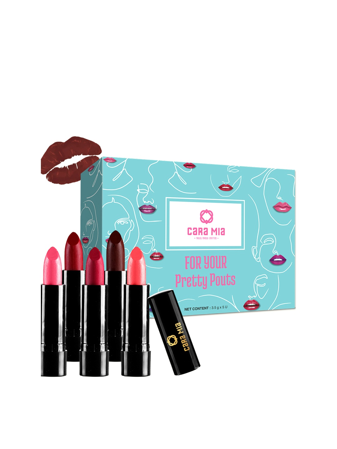 

CARA MIA Set of 5 For Your Pretty Pouts Matte Lipsticks - 9 to Dine, Multi