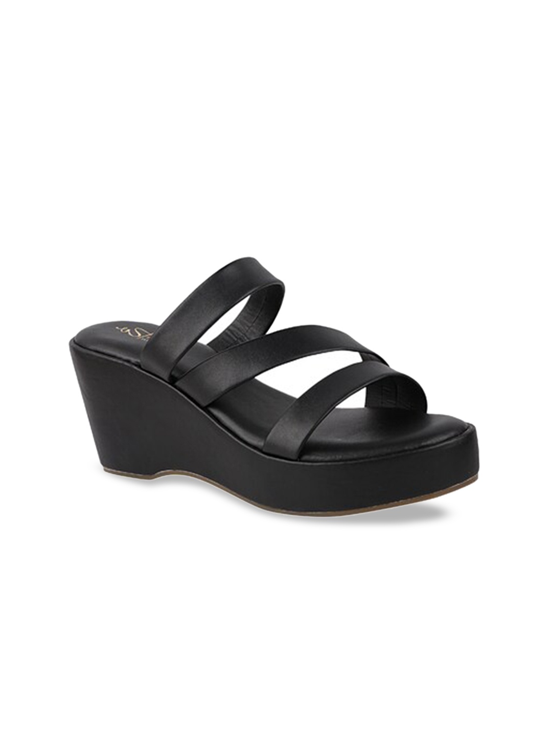 

THE WHITE POLE Women Black Wedge Sandals