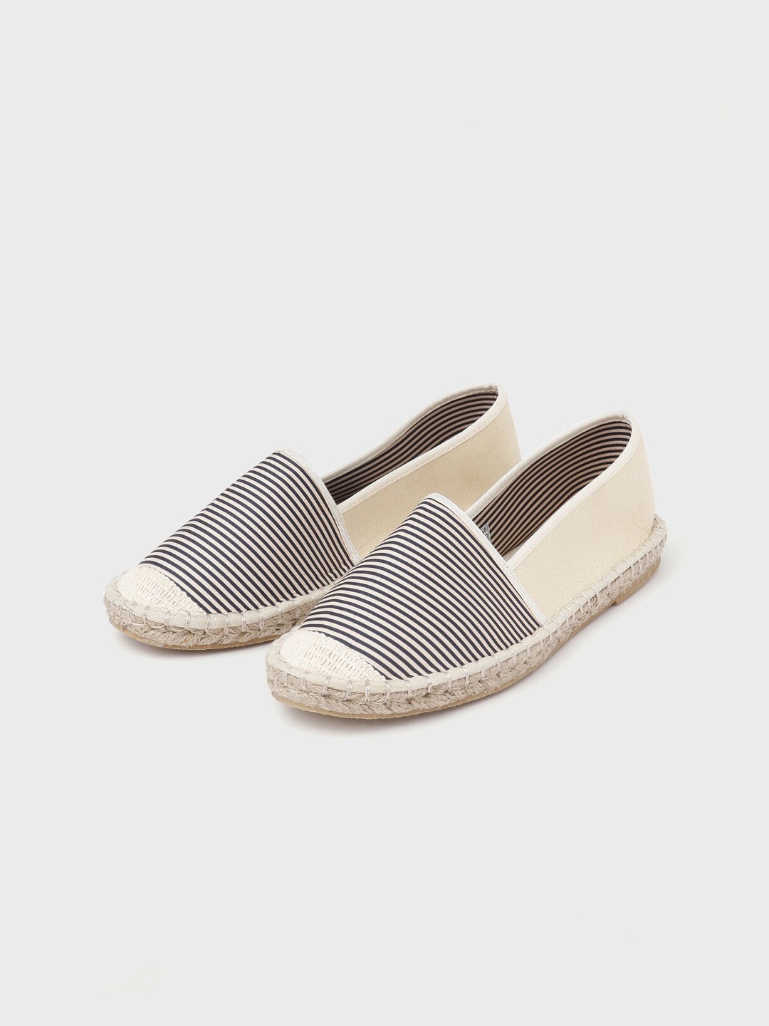 

Vero Moda Women Beige & Black Striped Espadrilles