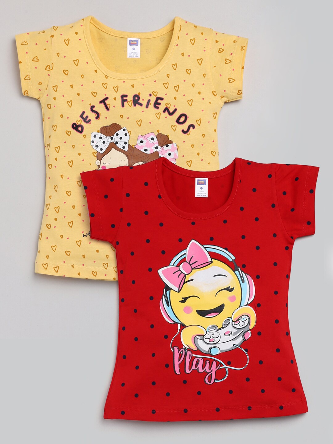 

Nottie Planet Girls Multicoloured 2 Printed T-shirt, Multi