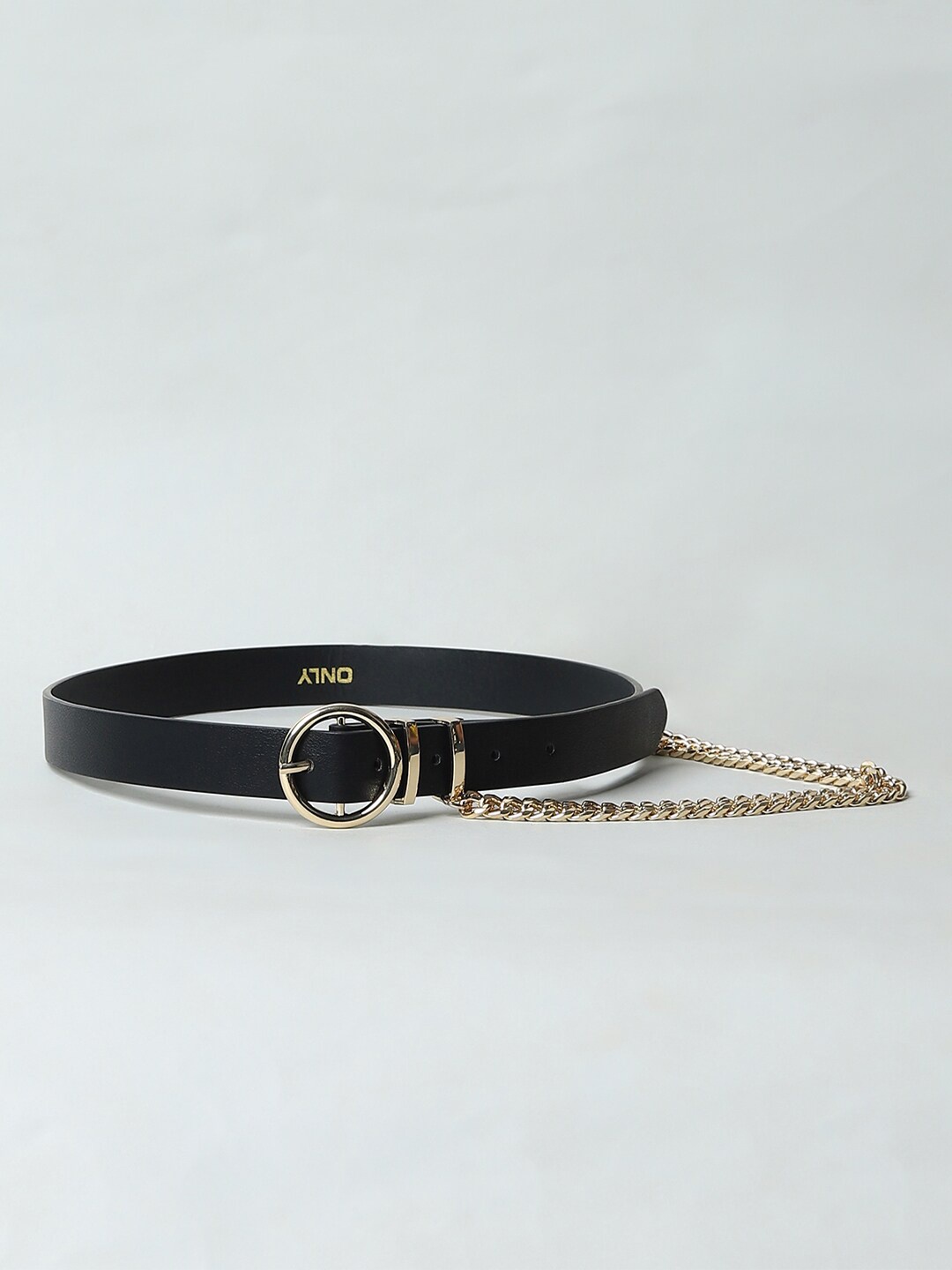

ONLY Women Black & Gold-Toned Belt With Chain