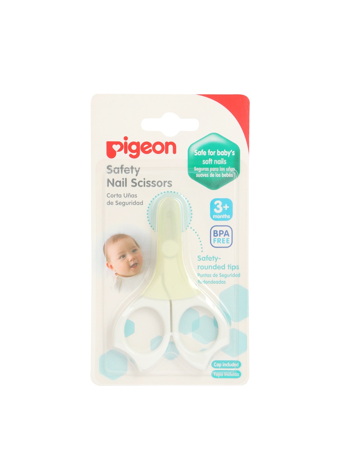 

Pigeon Kids White & Green Nail Scissors