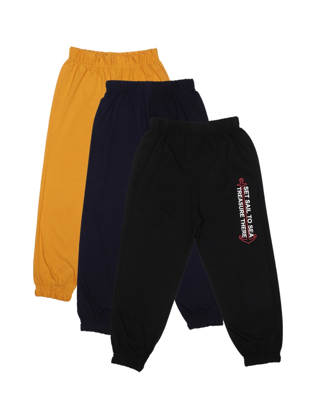 

CREMLIN CLOTHING Kids Set of 3 Solid Track Pants, Yellow