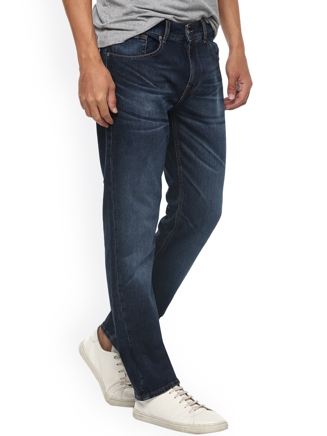 

7 For All Mankind Men Blue Pure Cotton Slim Fit Jeans