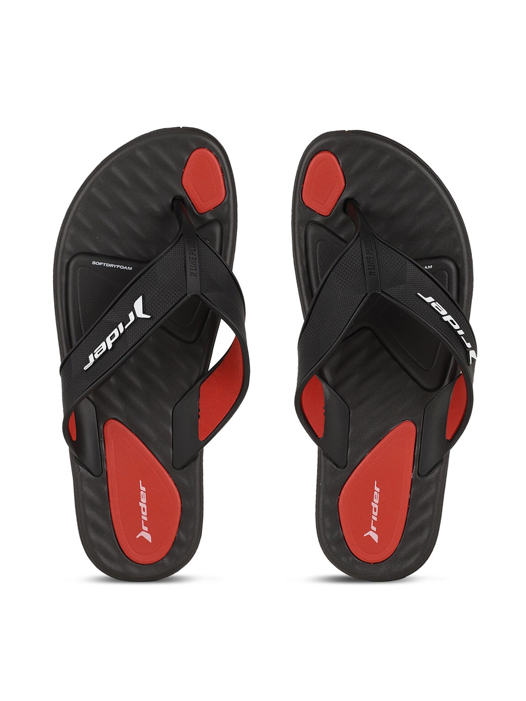 

Rider Men Black & Red Solid Thong Flip Flops