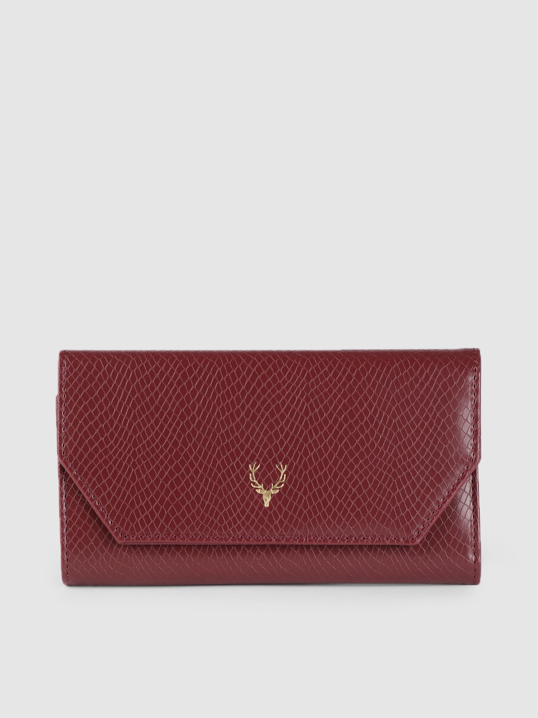 

Allen Solly Women Maroon Textured Three Fold Wallet