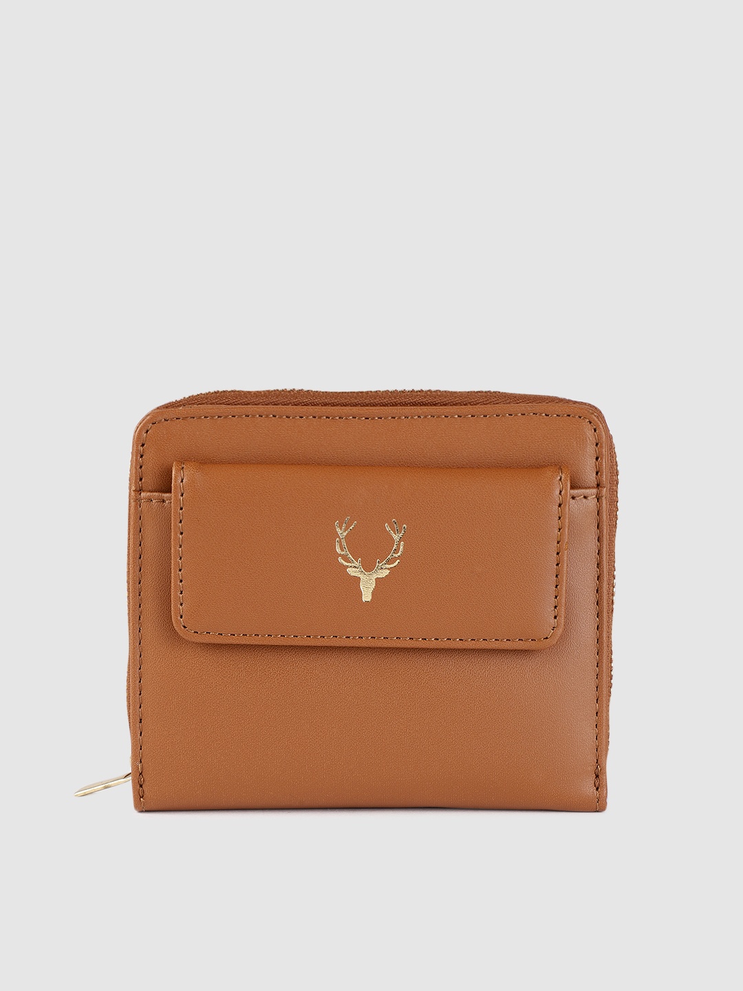 

Allen Solly Women Tan Brown Solid Zip Around Wallet