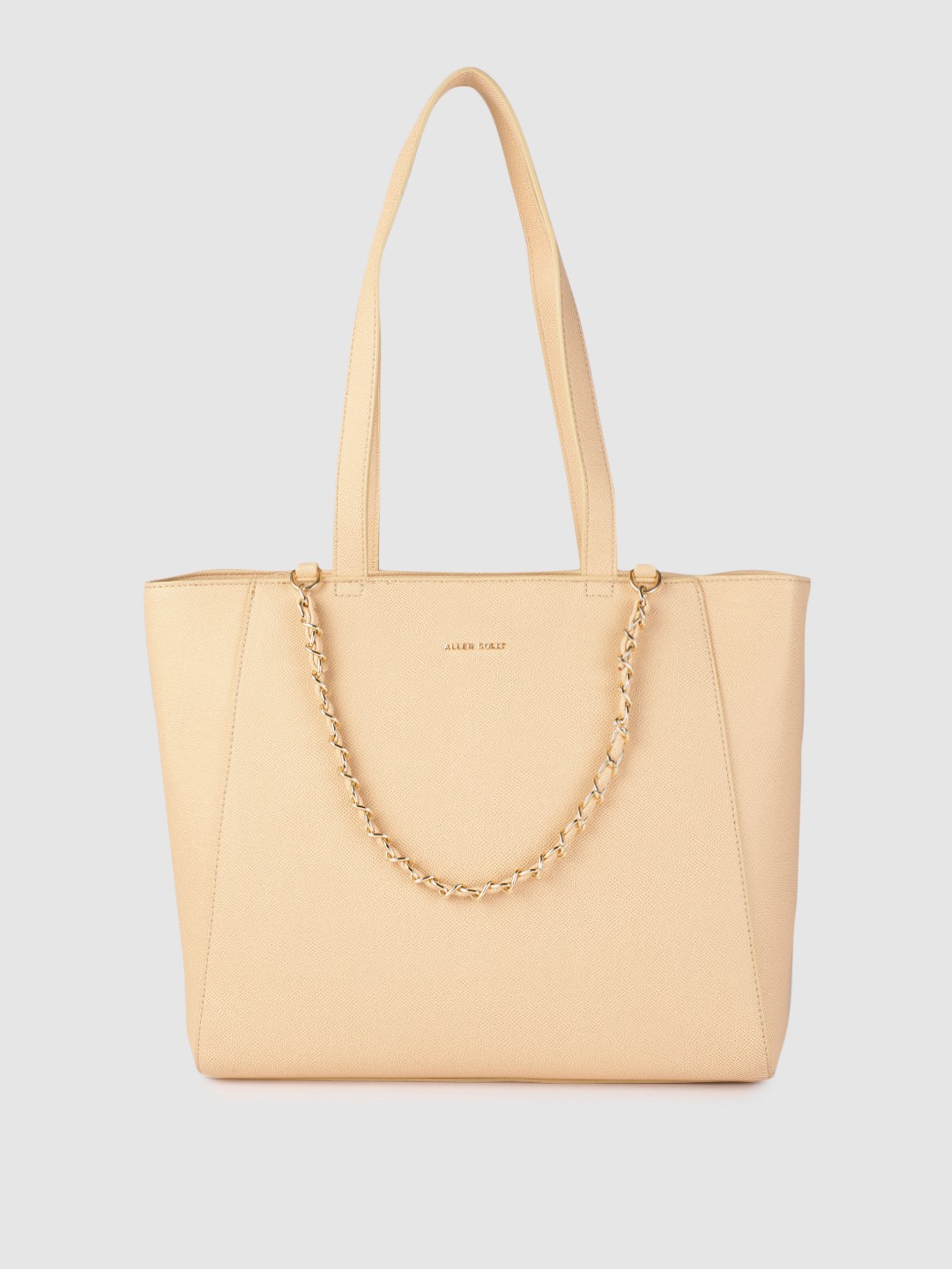

Allen Solly Nude-Coloured Solid Oversized Structured Shoulder Bag