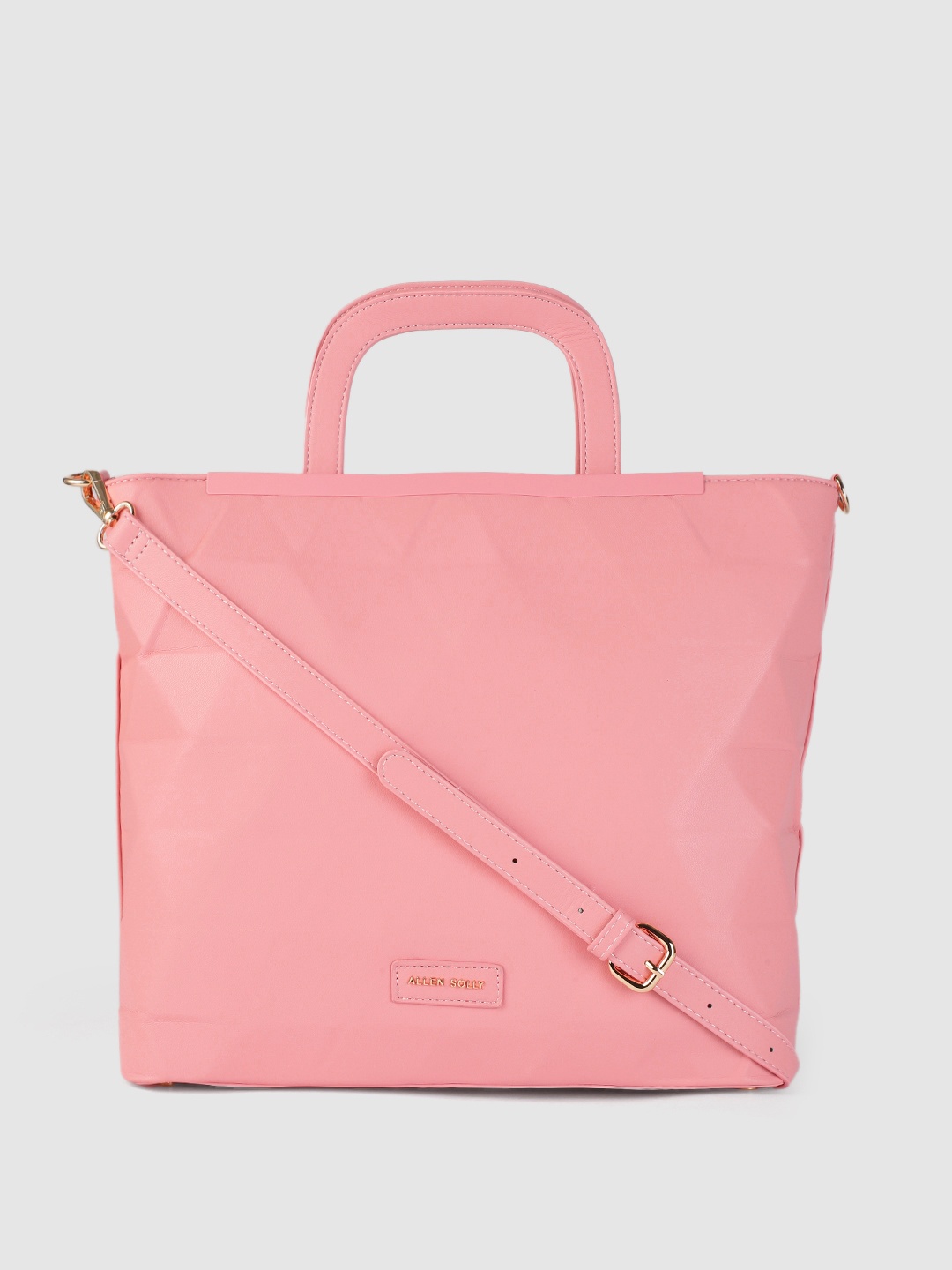 

Allen Solly Pink Solid Structured Handheld Bag
