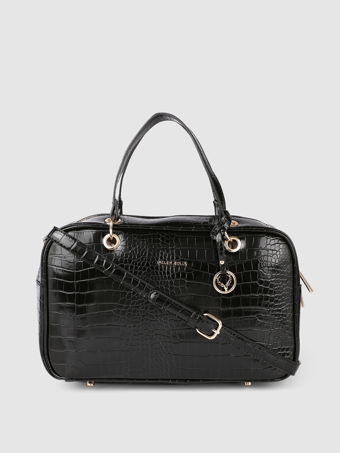 

Allen Solly Black Textured Handheld Bag
