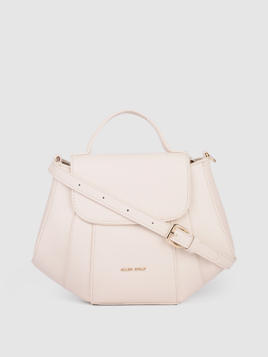 

Allen Solly Nude-Coloured Textured Structured Satchel