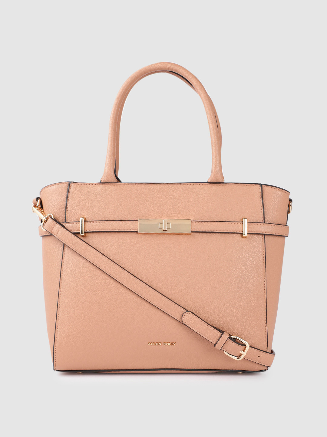 

Allen Solly Tan Brown Solid Structured Handheld Bag