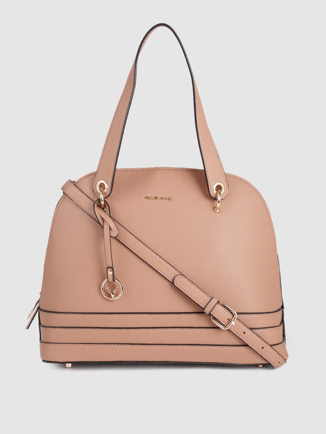 

Allen Solly Tan Brown Solid Half Moon Shoulder Bag