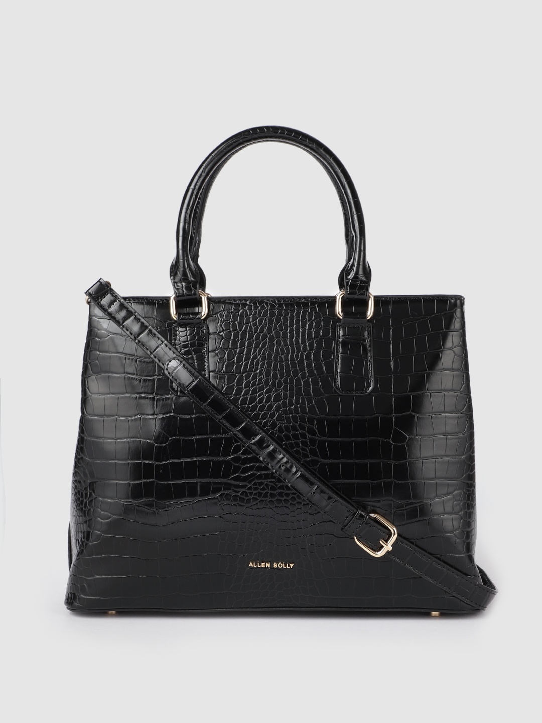 

Allen Solly Black Textured Handheld Bag