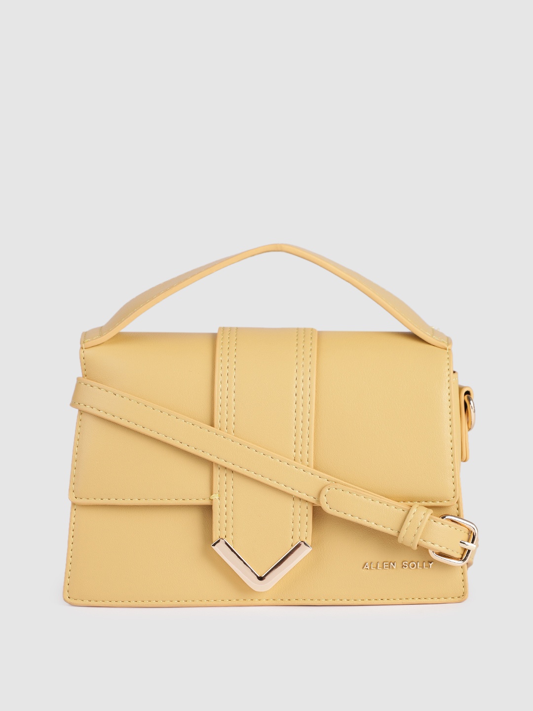 

Allen Solly Mustard PU Structured Sling Bag